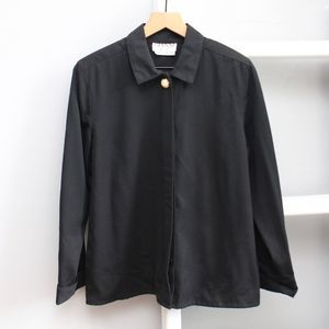 Gianni Petites 100% Wool Black Button-Down